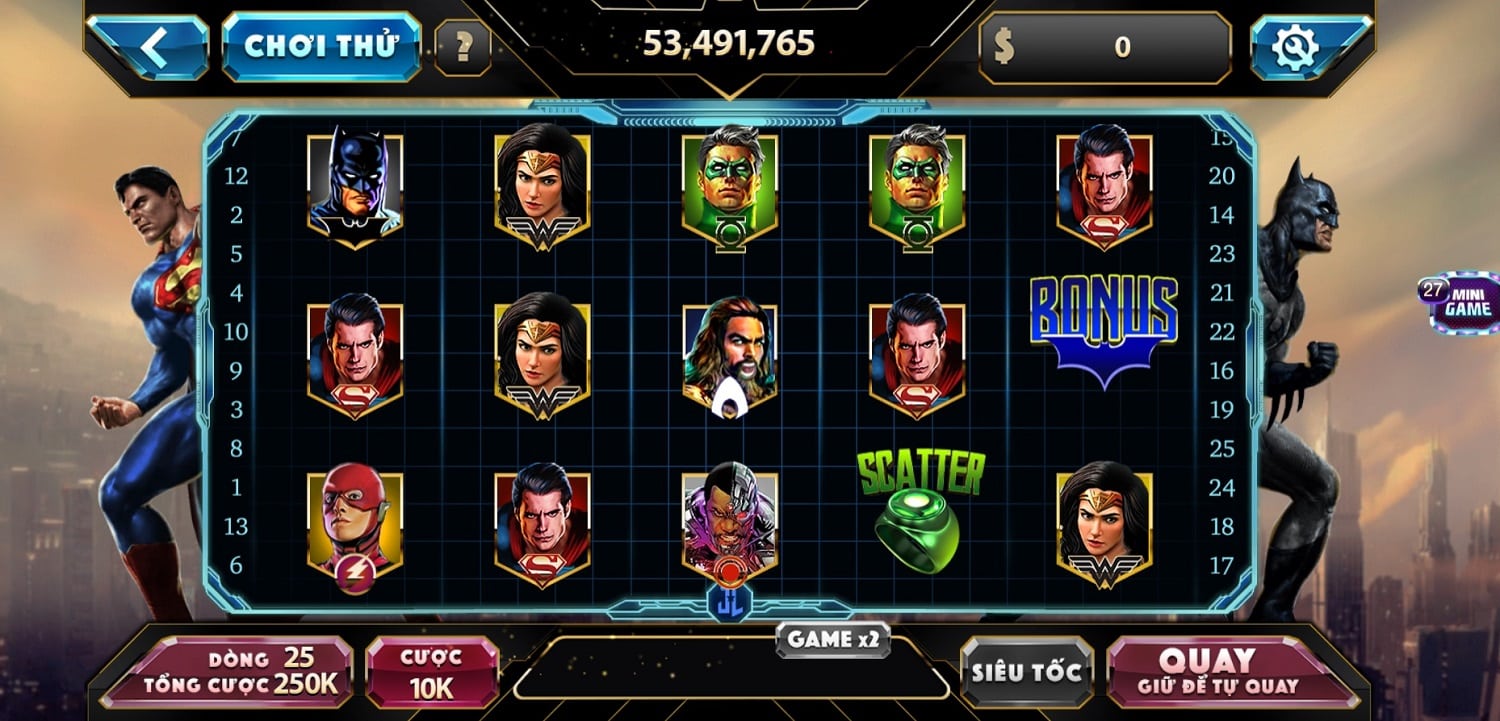 Nổ Hũ Justice League Bay789 Khám Phá Thế Giới Siêu Anh Hùng Trên Bay789